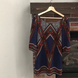 Pink Owl shift dress with exposed zipper